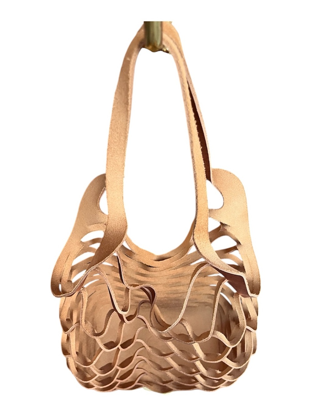 Genuine Leather Tan Laser-CutTote Bag